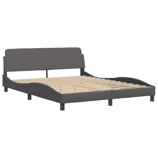 Bed Frame "Dover" Grey 160x200 cm Faux Leather