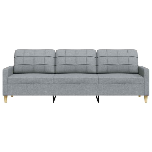 3-sitssoffa ljusgrå 210 cm tyg