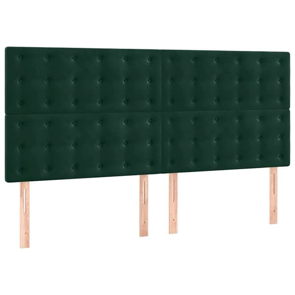 Sänggavel mörkgrön 200x5x118/128 cm sammet