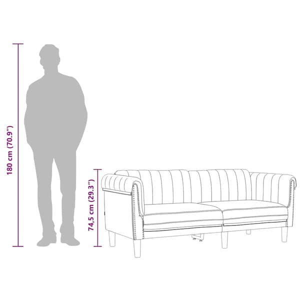 Soffa 2-sits blå sammet