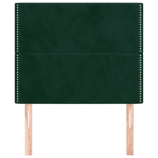 Sänggavel mörkgrön 100x5x118/128 cm sammet