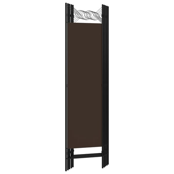 Rumsavdelare 5 paneler brun 200x180 cm
