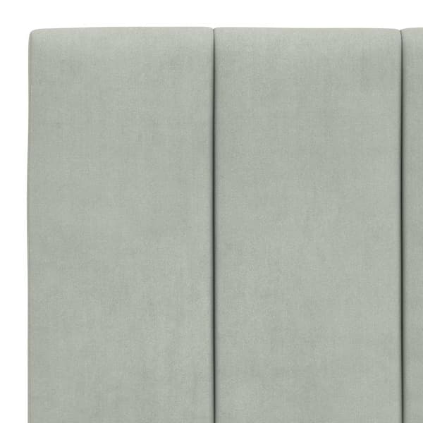 Headboard Cushion "Hanko" Light Grey 100 cm Velvet