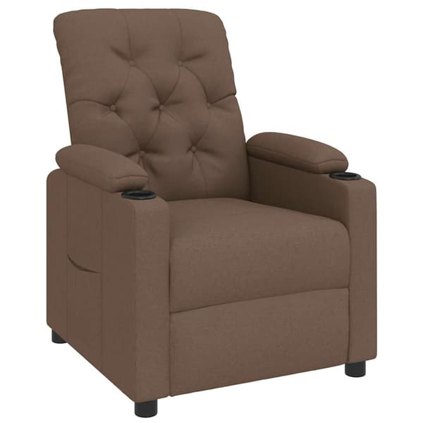 Reclinerfåtölj brun tyg