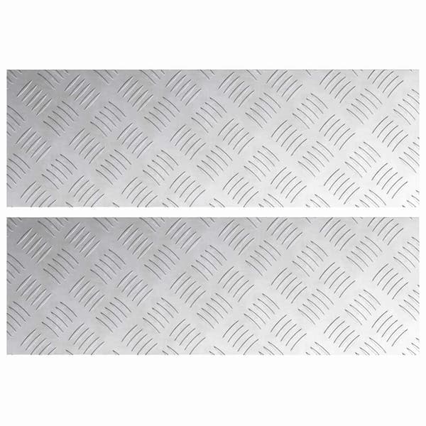 Trappsteg Rektangulär 2 pcs Silver 60 x 20 cm Aluminium