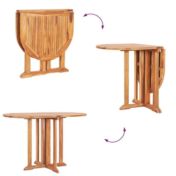 Hopfällbart trädgårdsbord 120x70x75 cm massiv teak
