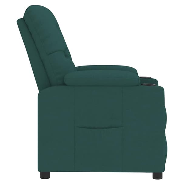 Reclinerfåtölj mörkgrön tyg