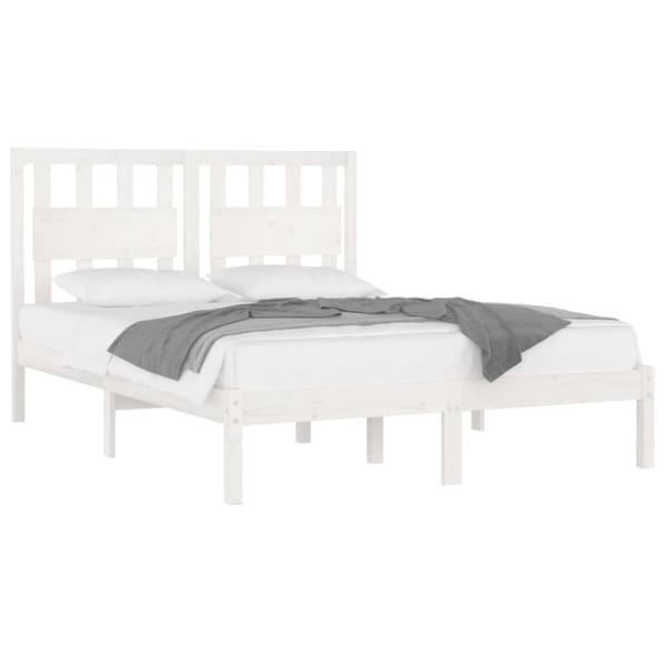 Sängram vit massiv furu 150x200 cm