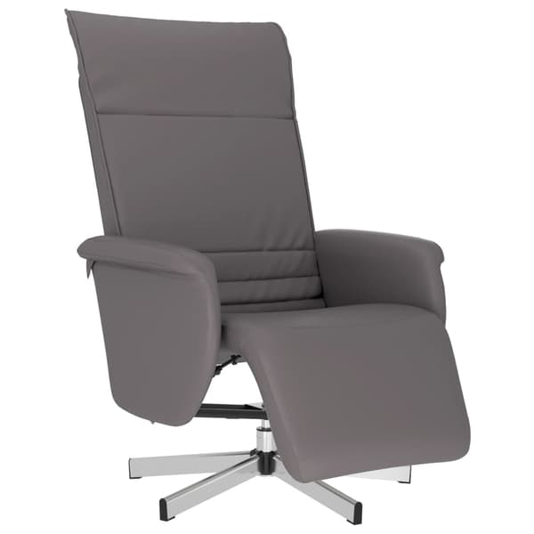 Reclinerfåtölj med fotstöd grå konstläder