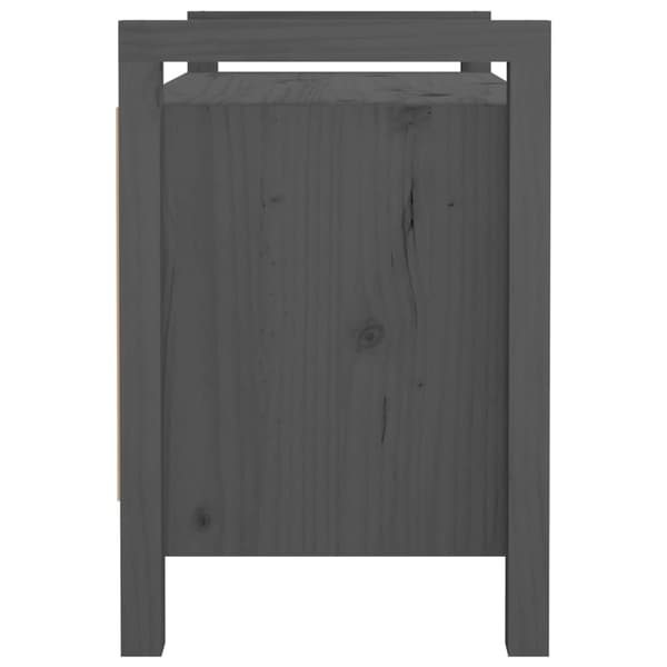 Skobänk grå 80x40x60 cm massiv furu