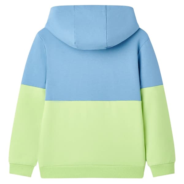 Barnhoodie blå och mjuk gul 104