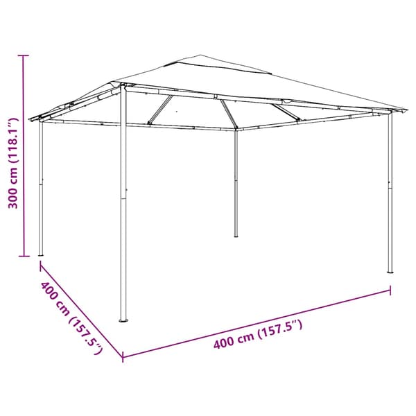 Paviljong 4x4x3 m vit 180 g/m²