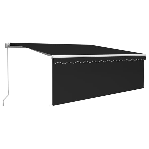 Manuell markis med rullgardin & LED 4x3m antracit