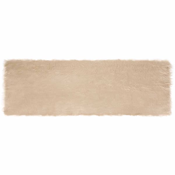 Fuskfäll matta TAFALLA Beige 80 x 250 cm Polyester