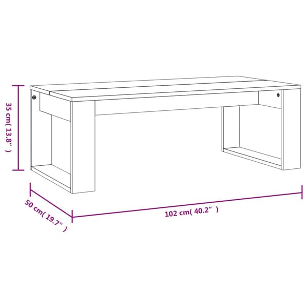 Soffbord vit 102x50x35 cm konstruerat trä