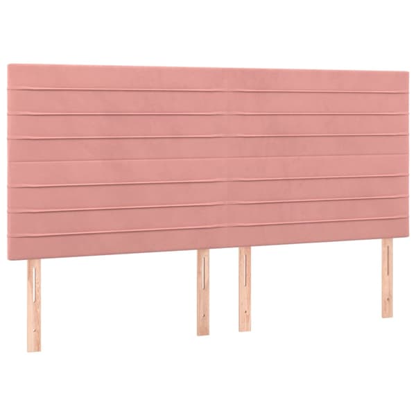 Ramsäng med madrass rosa 200x200 cm sammet