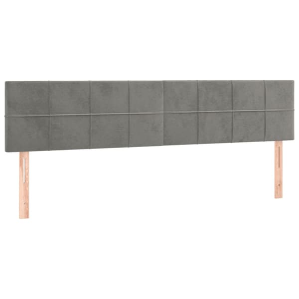 Ramsäng med madrass ljusgrå 200x200 cm sammet