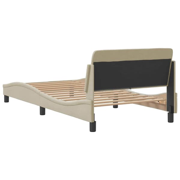 Bed Frame "Dover" Cream 100x200 cm Fabric