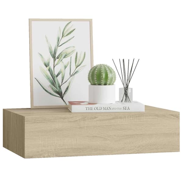 Väggmonterad låda ek 40x23,5x10 cm MDF