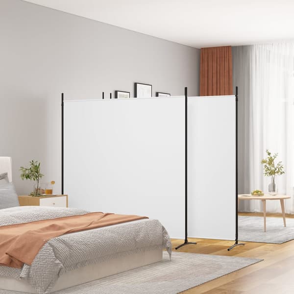 Rumsavdelare 4 paneler vit 698x180 cm tyg