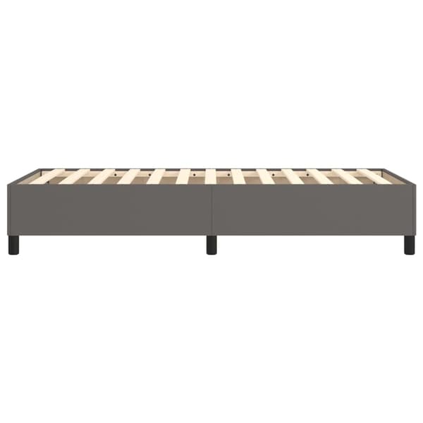 Boxspring-sängram grå 90x190 cm konstläder