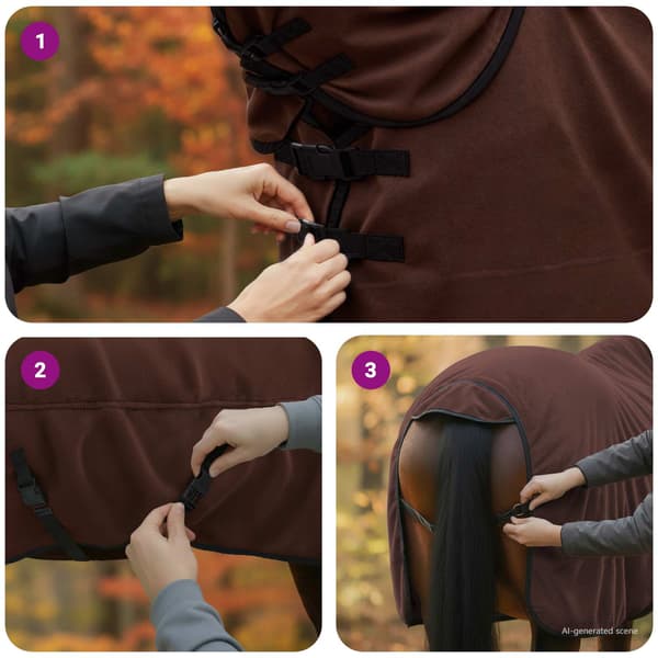 Hästdyna Full Mörk Brun 165 cm Polyester Fleece