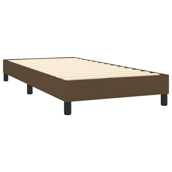 Ramsäng med madrass mörkbrun 100x200 cm tyg
