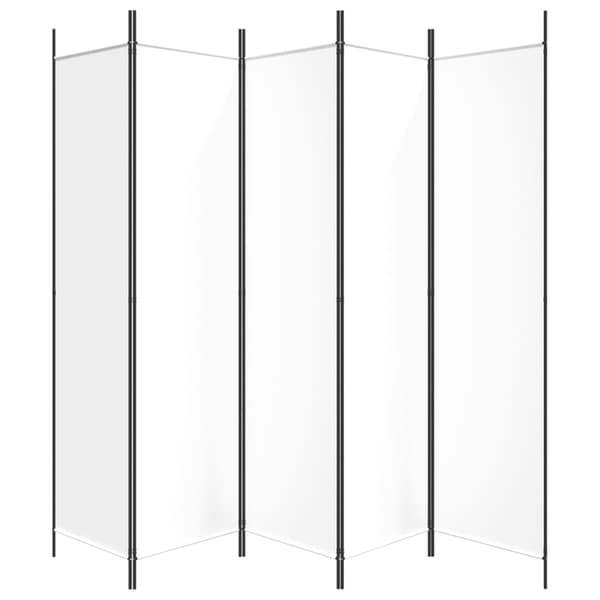 Rumsavdelare 5 paneler vit 250x200 cm tyg