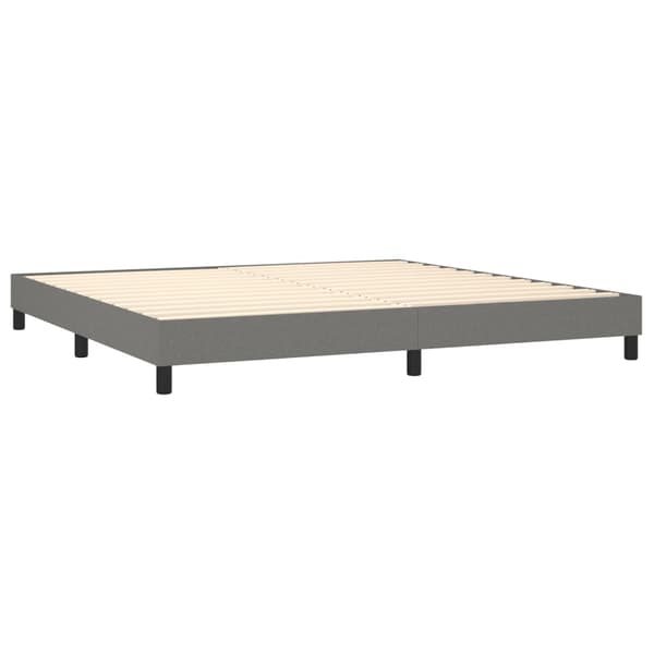 Boxspring-sängram mörkgrå 200x200 cm tyg