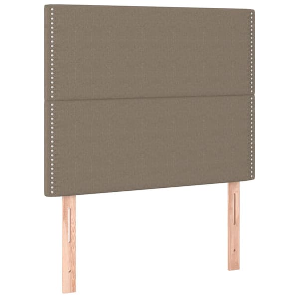 Ramsäng med madrass taupe 90x200 cm tyg