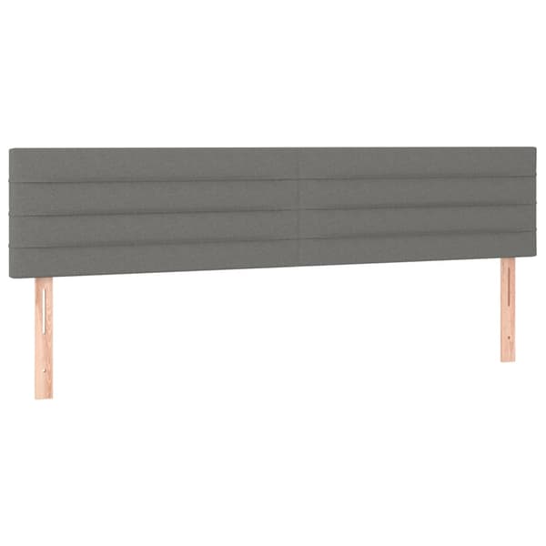 Ramsäng med madrass & LED mörkgrå 200x200 cm tyg