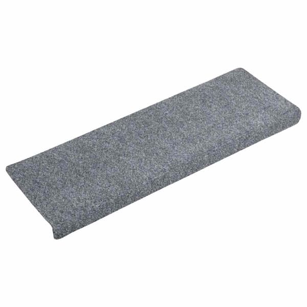 Trappmattor självhäftande 5 st 65x21x4 cm ljusgrå rektangulär kant