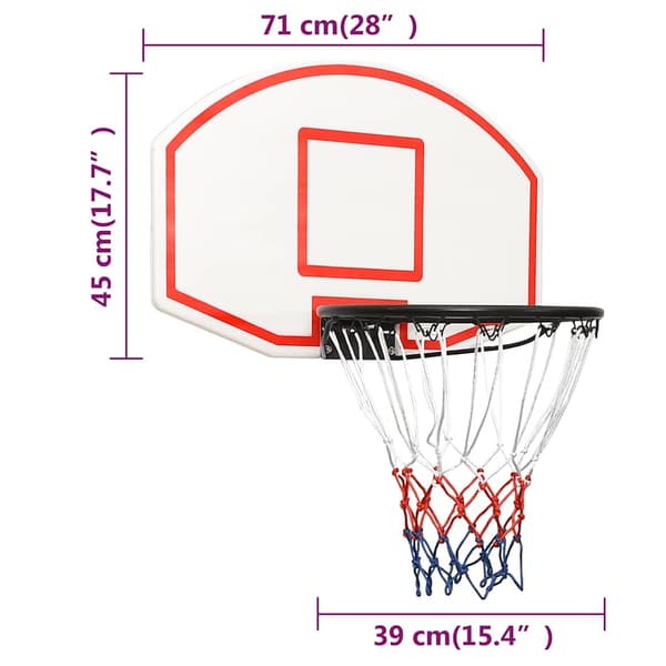Basketplatta vit 71x45x2 cm polyeten