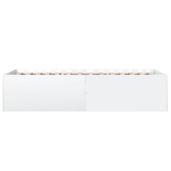 Sängram vit 90x200 cm konstruerat trä