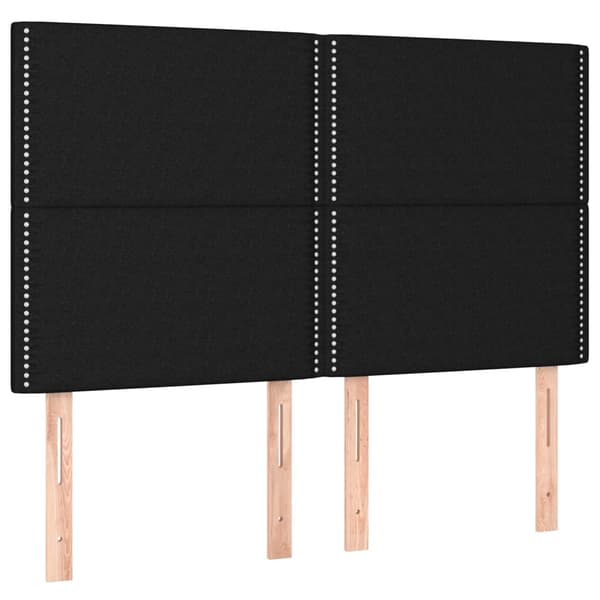 Ramsäng med madrass svart 140x190 cm tyg