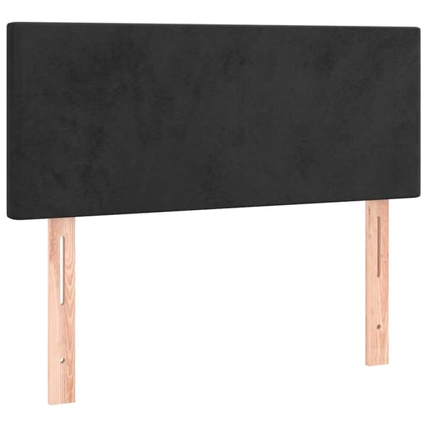 Ramsäng med madrass svart 80x200 cm sammet