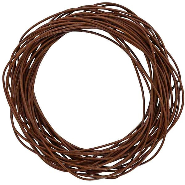 Läder Snöre Ljusbrun Ø1 mm x 5 m Skinn