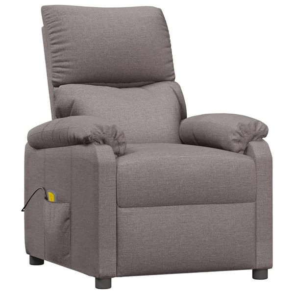 Massagefåtölj taupe tyg
