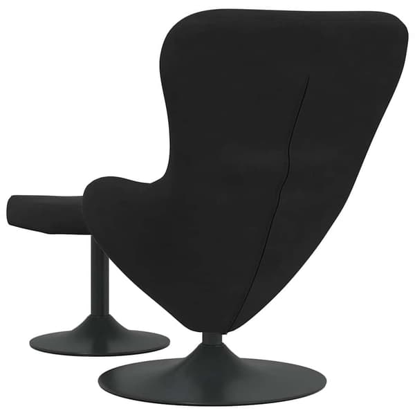 Äggstol med Fotpall Svart Sammet