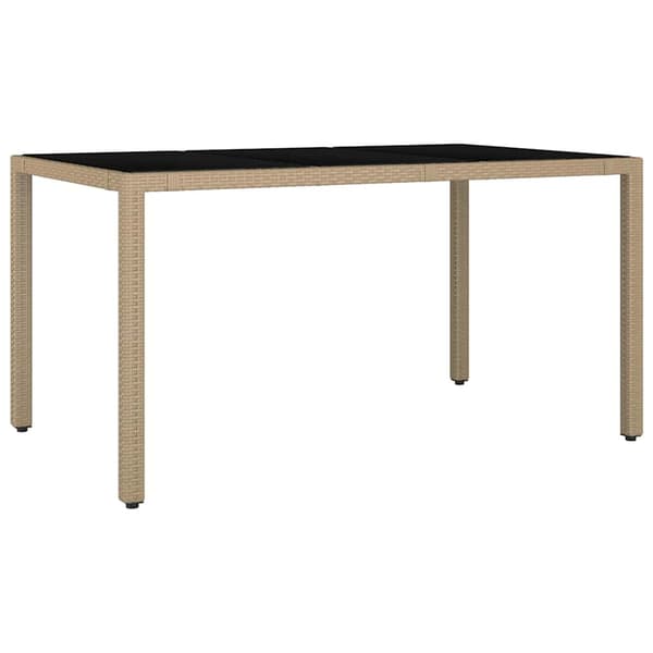 Trädgårdsmöbelset 5 pcs Beige konstrotting