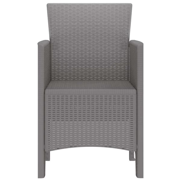 Trädgård Stol 2 pcs Ljusgrå 53 x 49 x 85 cm Polypropylen
