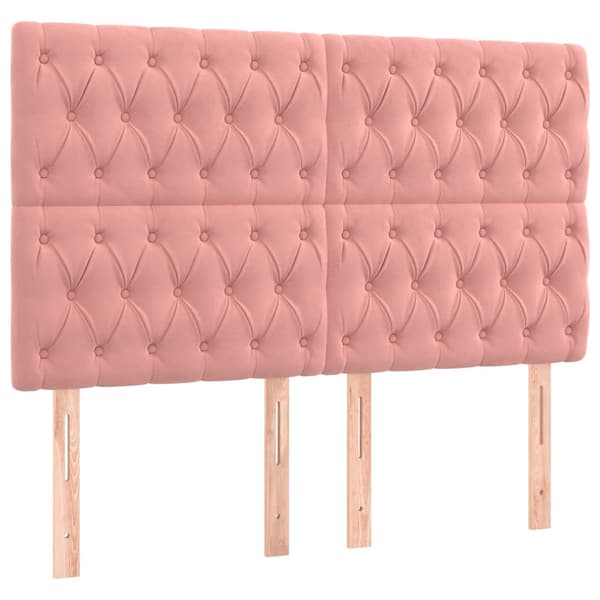 Ramsäng med madrass rosa 140x190 cm sammet
