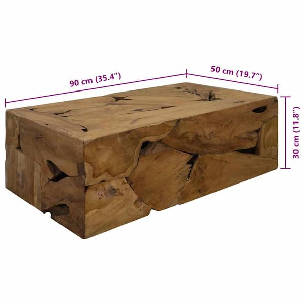 Soffbord 90x50x30 cm äkta teak brun