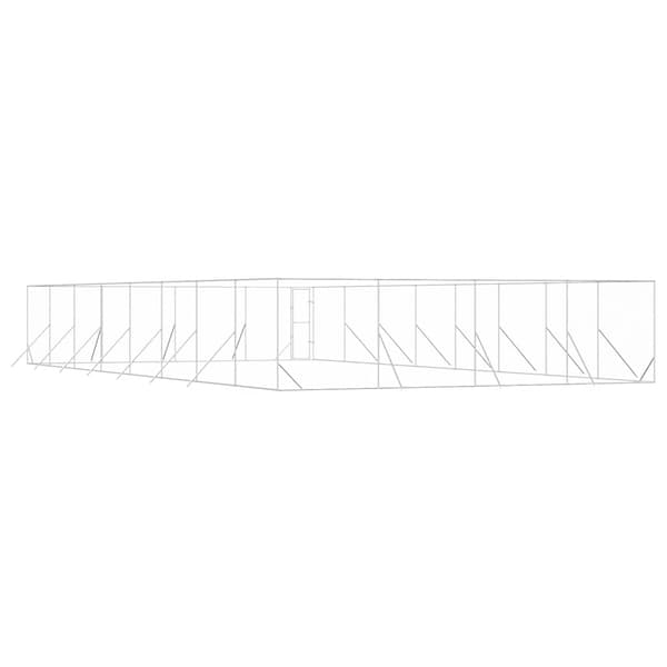 Hundgård för utomhusbruk silver 8x16x2 m galvaniserat stål