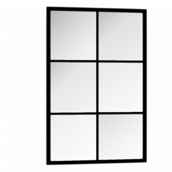 Väggspegel svart 60x40 cm metall