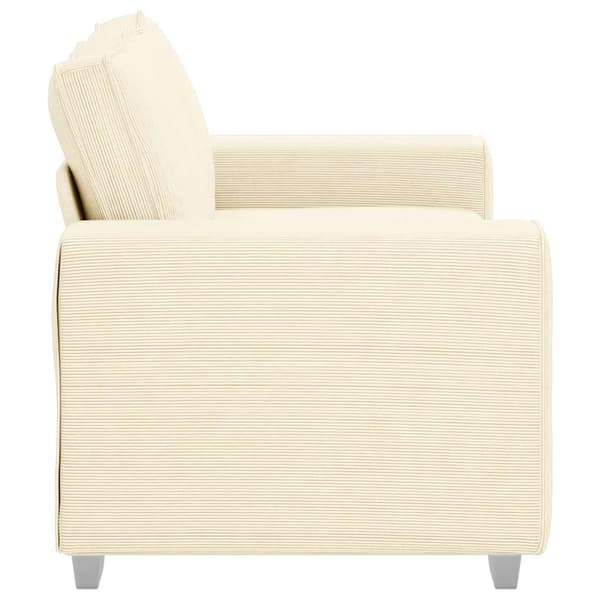 Loveseat soffa cremefärgad 160x77x82 cm manchestertyg