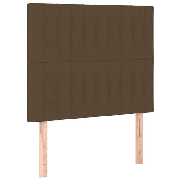 Ramsäng med madrass mörkbrun 90x190 cm tyg