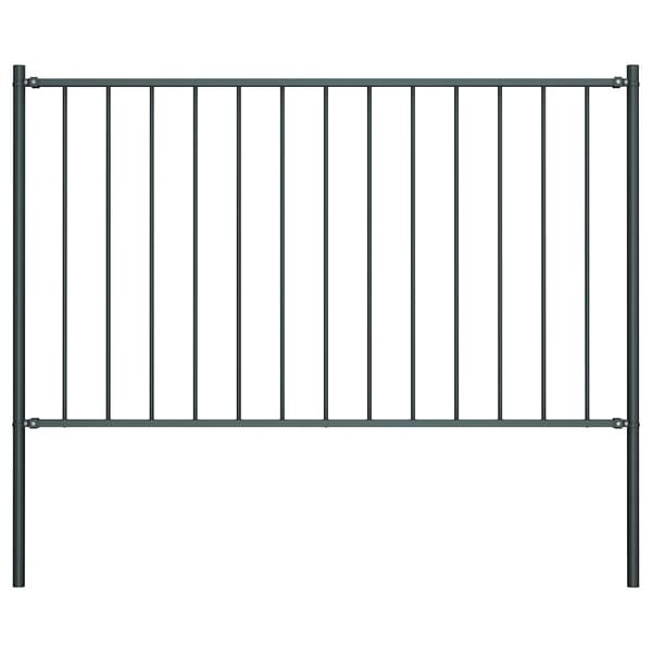 Staketpanel Woerden med stolpar stål 1,7x1 m antracit