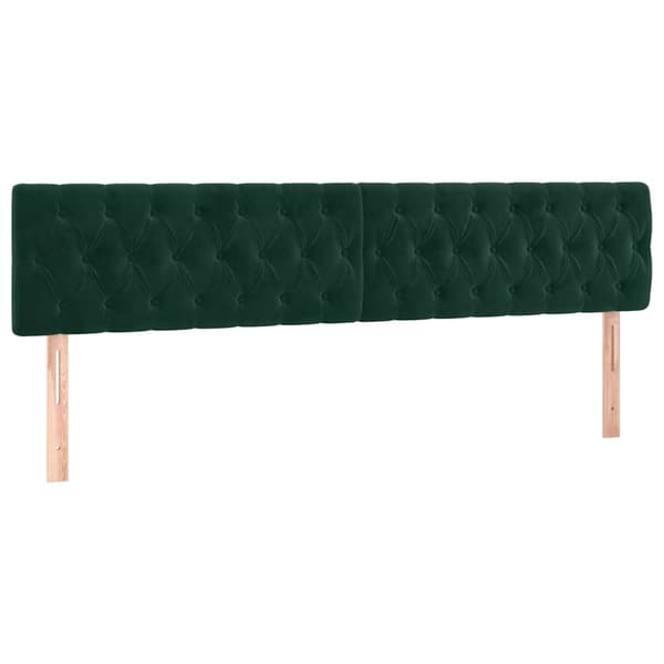 Ramsäng med madrass mörkgrön 180x200 cm sammet