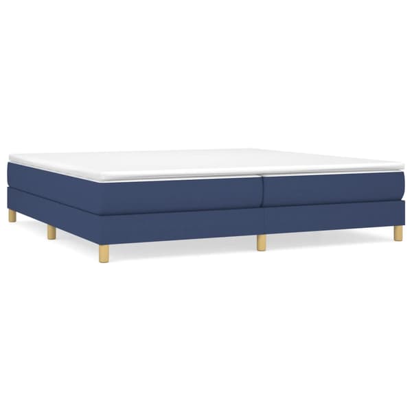 Boxspring-sängram blå 200x200 cm tyg